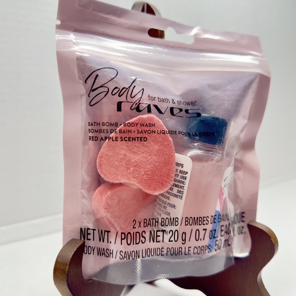 Body Raves Bath & Shower Bath Bomb and Wash Red Apple Scented